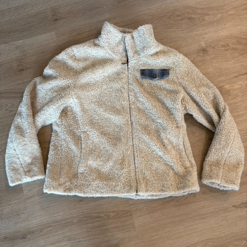 ** Pendleton Teddy Bear Jacket Beige Lined Full Z… - image 2